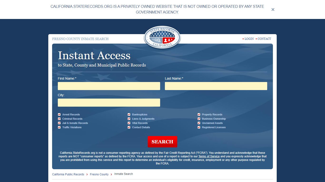 Fresno County, California Inmate Search | StateRecords.org